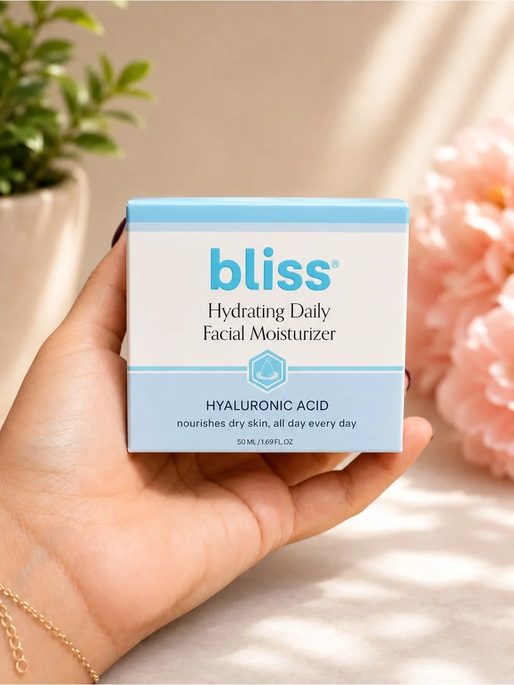 Bliss Hydrating Daily Facial Moisturizer with Hyaluronic Acid 1.69 oz NWT